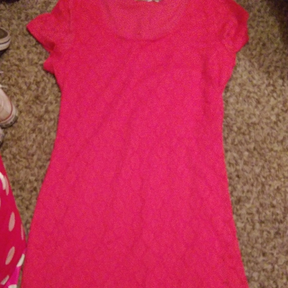 Coral lace dress